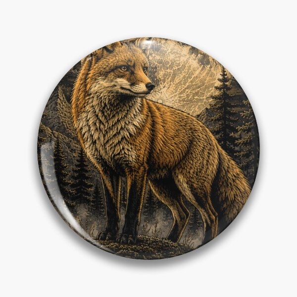 Item preview, Silent Fox of the Moonlit Forest – Vintage Wildlife Illustration designed and sold by TeeVibeHaus.