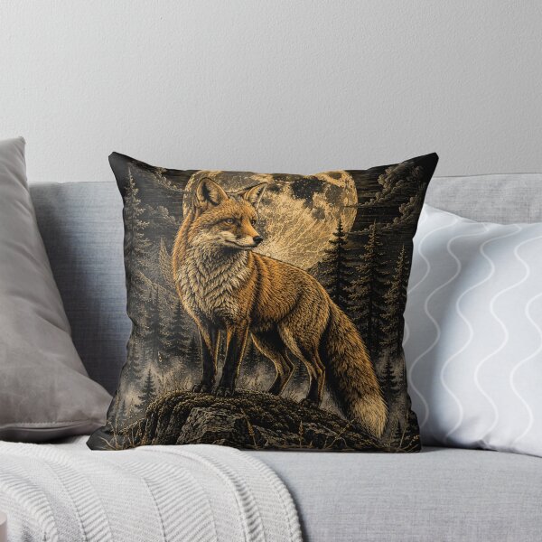 Item preview, Silent Fox of the Moonlit Forest – Vintage Wildlife Illustration designed and sold by TeeVibeHaus.