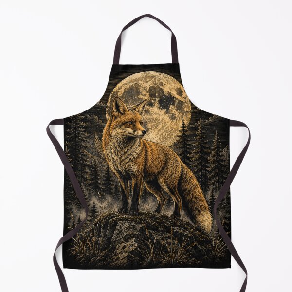 Item preview, Silent Fox of the Moonlit Forest – Vintage Wildlife Illustration designed and sold by TeeVibeHaus.