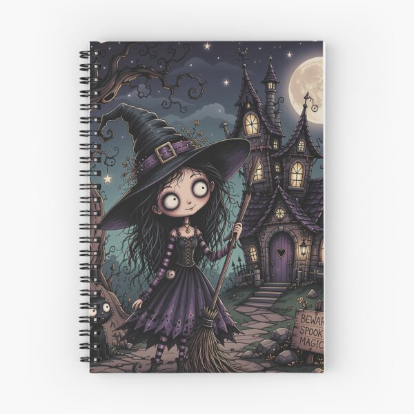 Item preview, Whimsical Gothic Witch and Haunted House designed and sold by INKandSOULbyLUNA.