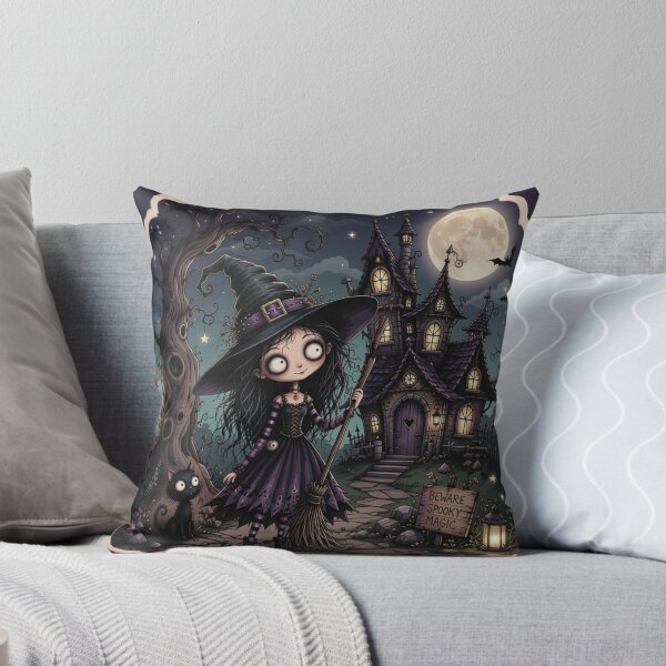 Item preview, Whimsical Gothic Witch and Haunted House designed and sold by INKandSOULbyLUNA.