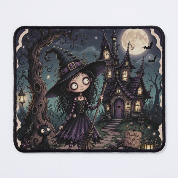 Item preview, Whimsical Gothic Witch and Haunted House designed and sold by INKandSOULbyLUNA.