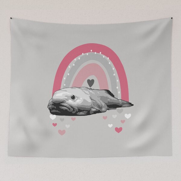 Item preview, Boho-Chic Blobfish - Grayscale Blobfish with Rainbow designed and sold by LittleMissTyne.