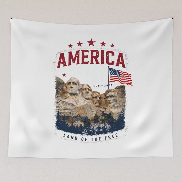 Item preview, America 250 Mount Rushmore South Dakota Semiquincentennial 1776 - 2026 Vintage Flag v4 designed and sold by DarylWelsh2024.