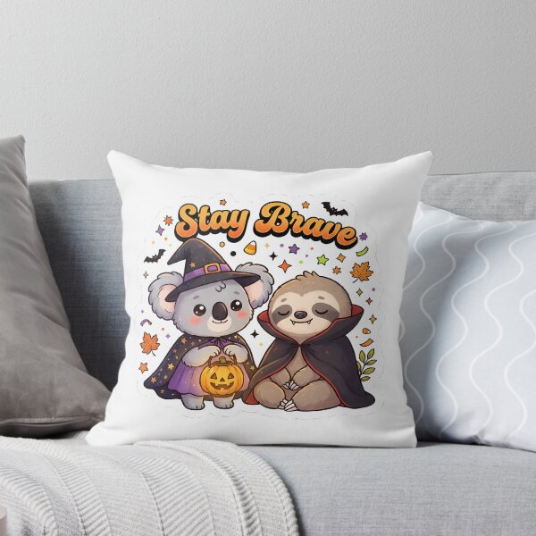 Item preview, Stay Brave  Cute Halloween Koala & Sloth Retro Cartoon Design designed and sold by HoMya.