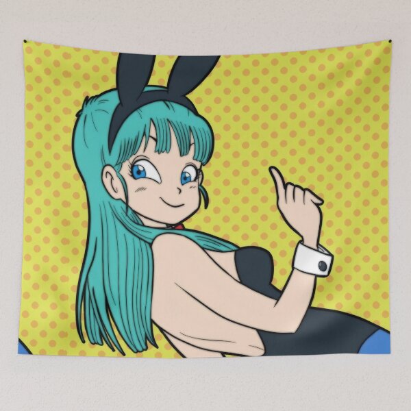 Item preview, Retro Rabbit Girl with Turquoise Hair - Pop Art Anime Style Illustration designed and sold by Billy Morfo™.