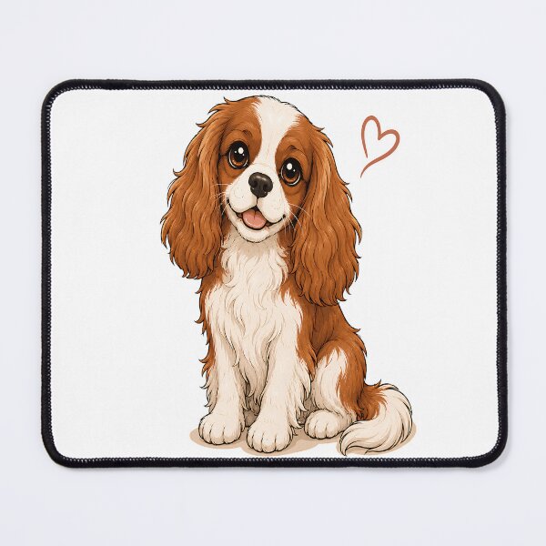 Item preview, Cute Cavalier King Charles Spaniel Cartoon | Minimal Puppy Illustration | Dog Lover Gift designed and sold by Moh-nd-Eg.