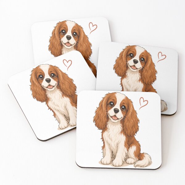 Item preview, Cute Cavalier King Charles Spaniel Cartoon | Minimal Puppy Illustration | Dog Lover Gift designed and sold by Moh-nd-Eg.