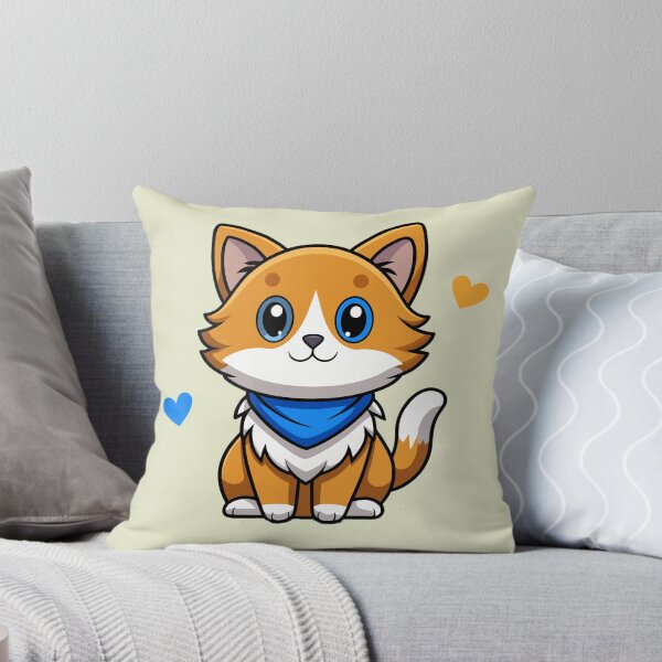 Item preview, Cute Kawaii Orange Cat with Blue Bandana | Chibi Cartoon Kitty Illustration designed and sold by Mousy17.