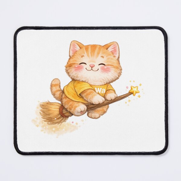 Item preview, Orange Tabby Cat Riding a Broom designed and sold by Wawa5656.