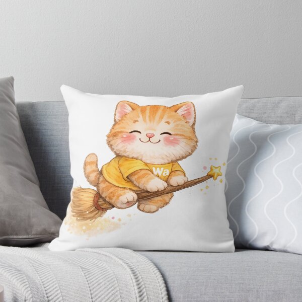 Item preview, Orange Tabby Cat Riding a Broom designed and sold by Wawa5656.