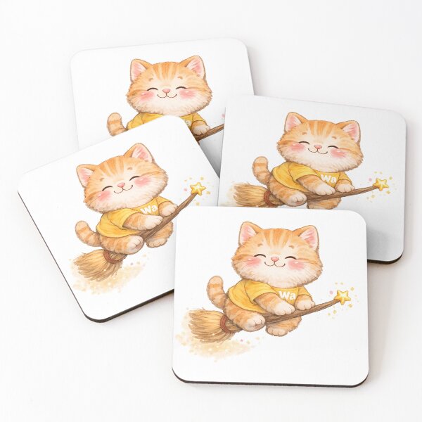 Item preview, Orange Tabby Cat Riding a Broom designed and sold by Wawa5656.