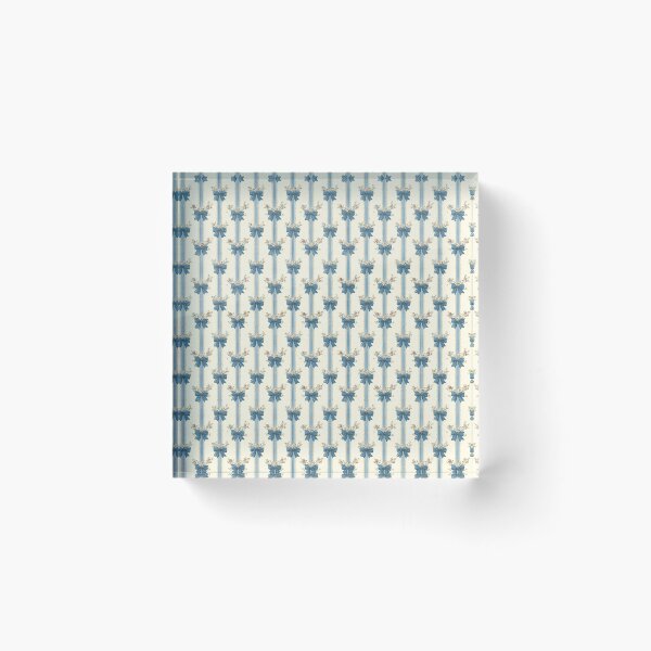 Item preview, Vintage Blue Floral Stripes and Bows designed and sold by LouieVanille.