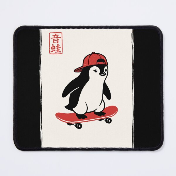 Item preview, Onkaeru Oto-e Penguin Skateboard Skater Animal Enthusiast designed and sold by Doodleoub.