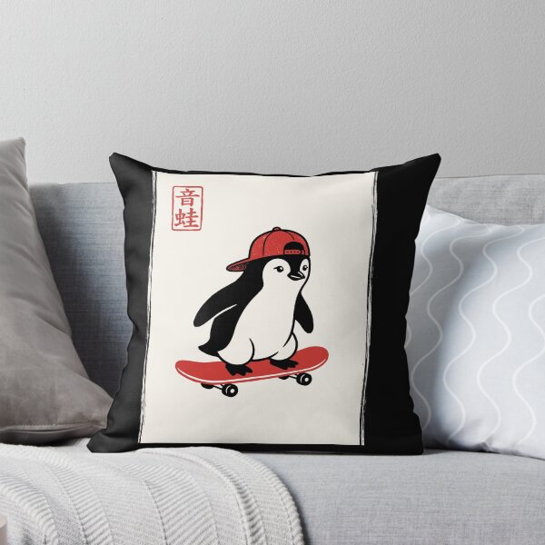 Item preview, Onkaeru Oto-e Penguin Skateboard Skater Animal Enthusiast designed and sold by Doodleoub.