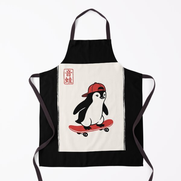 Item preview, Onkaeru Oto-e Penguin Skateboard Skater Animal Enthusiast designed and sold by Doodleoub.