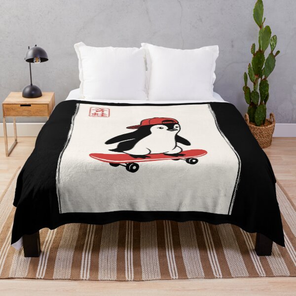 Item preview, Onkaeru Oto-e Penguin Skateboard Skater Animal Enthusiast designed and sold by Doodleoub.