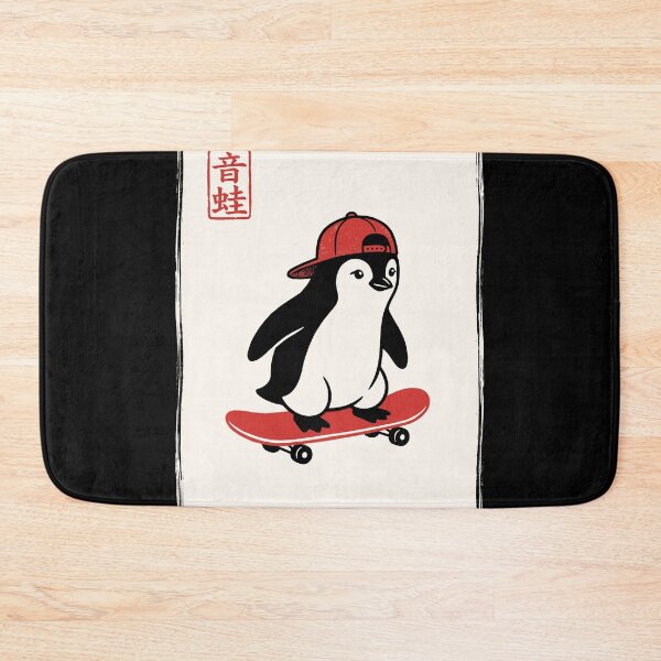 Item preview, Onkaeru Oto-e Penguin Skateboard Skater Animal Enthusiast designed and sold by Doodleoub.