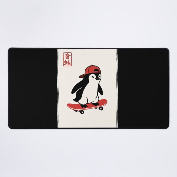 Item preview, Onkaeru Oto-e Penguin Skateboard Skater Animal Enthusiast designed and sold by Doodleoub.