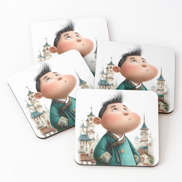 Item preview, Whimsical Young Boy in Traditional Asian Attire designed and sold by Artessie.