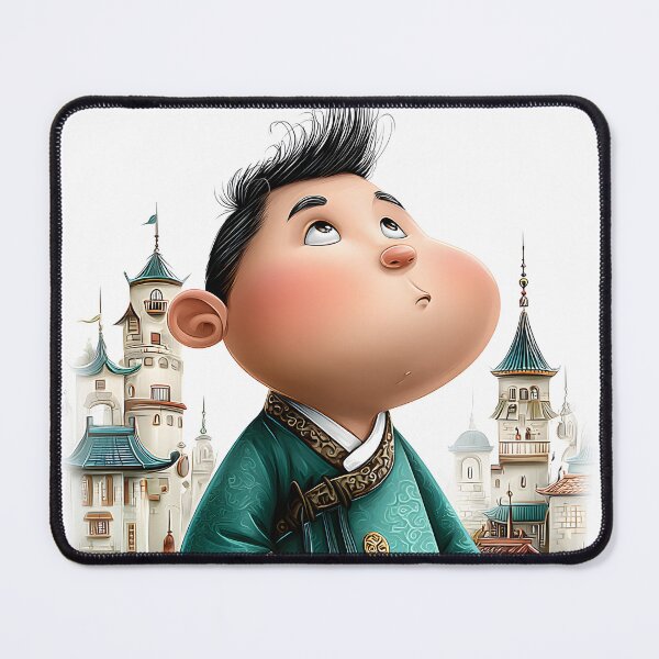 Item preview, Whimsical Young Boy in Traditional Asian Attire designed and sold by Artessie.