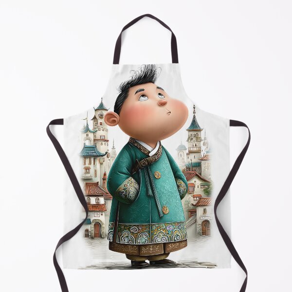 Item preview, Whimsical Young Boy in Traditional Asian Attire designed and sold by Artessie.