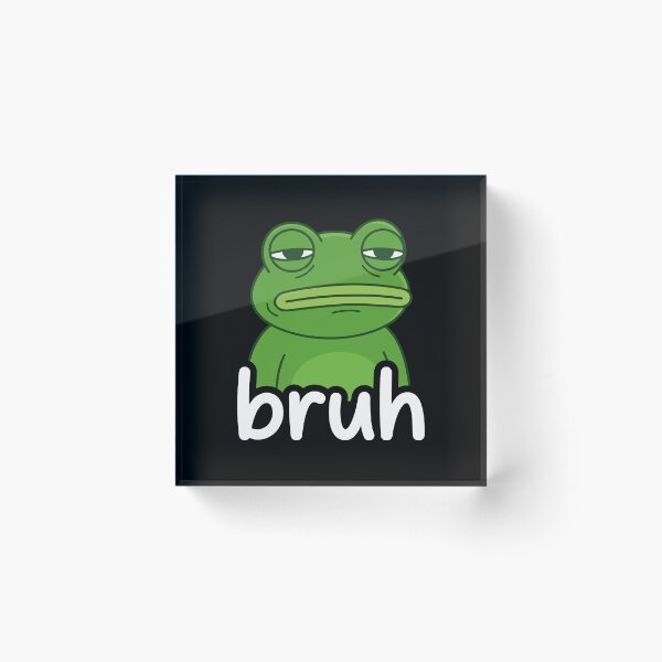 Item preview, Bruh Internet Meme Frog Unimpressed Reaction Humor designed and sold by Doodleoub.