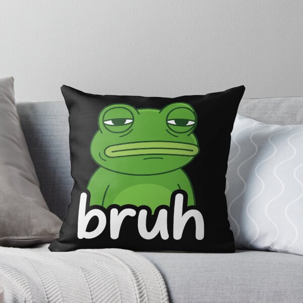 Item preview, Bruh Internet Meme Frog Unimpressed Reaction Humor designed and sold by Doodleoub.