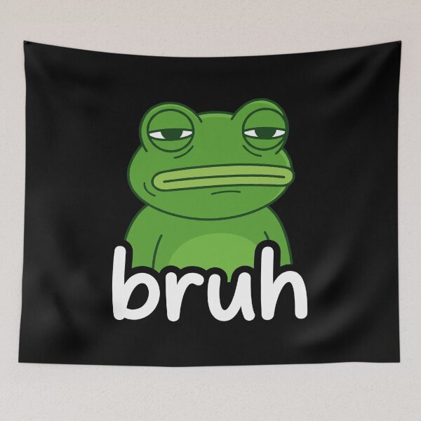 Item preview, Bruh Internet Meme Frog Unimpressed Reaction Humor designed and sold by Doodleoub.