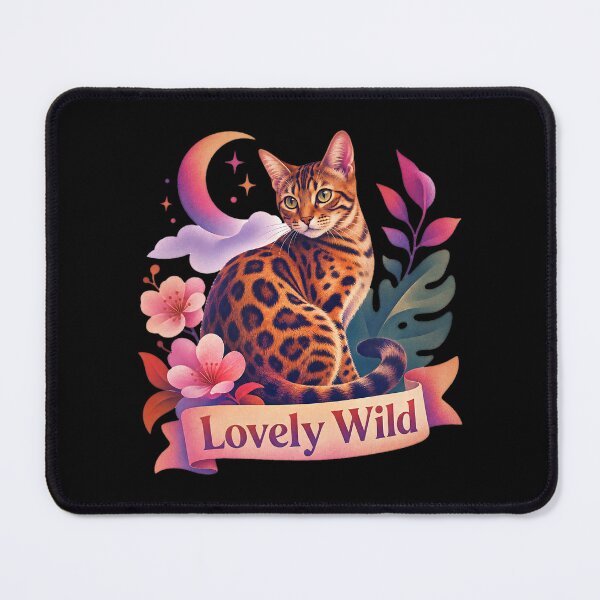 Item preview, Lovely Wild – Romantic Folk Art Bengal Cat designed and sold by Bengoer18.