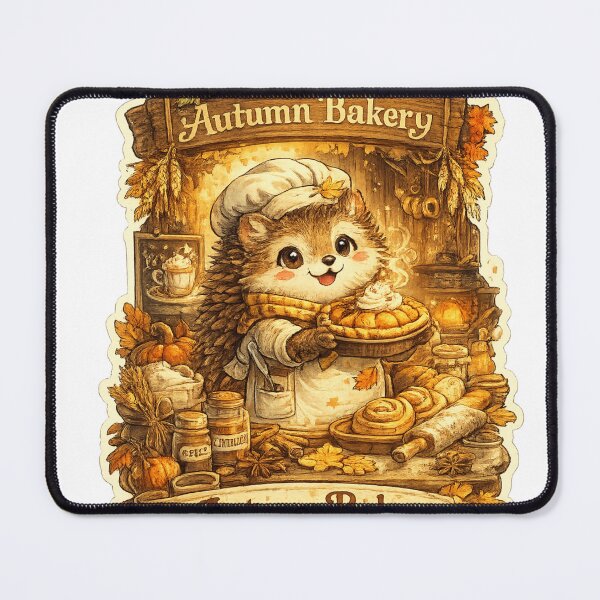 Item preview, Autumn Bakery Hedgehog | Cute Cottagecore Fall Baking Pumpkin Pie Vintage designed and sold by Mahmoud Salah.