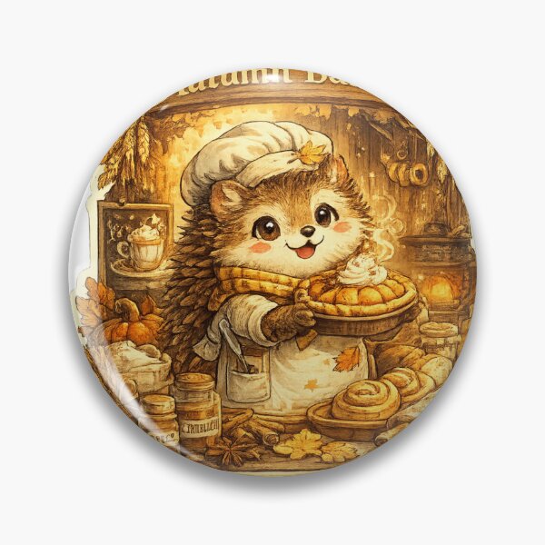 Item preview, Autumn Bakery Hedgehog | Cute Cottagecore Fall Baking Pumpkin Pie Vintage designed and sold by Mahmoud Salah.