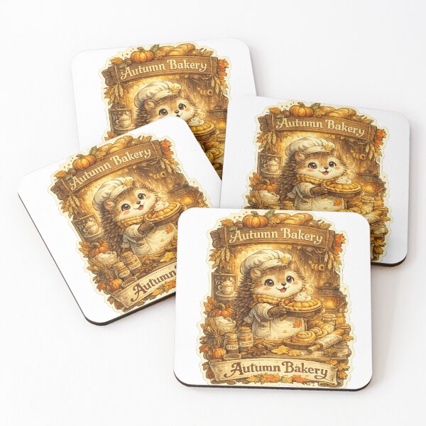 Item preview, Autumn Bakery Hedgehog | Cute Cottagecore Fall Baking Pumpkin Pie Vintage designed and sold by Mahmoud Salah.