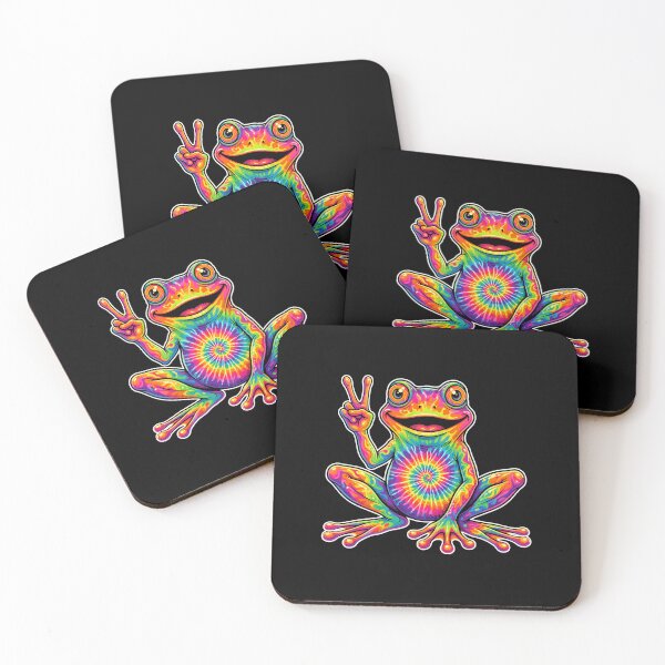 Item preview, Tie Dye Frog Peace Sign Hippie Animal Lover designed and sold by Doodleoub.