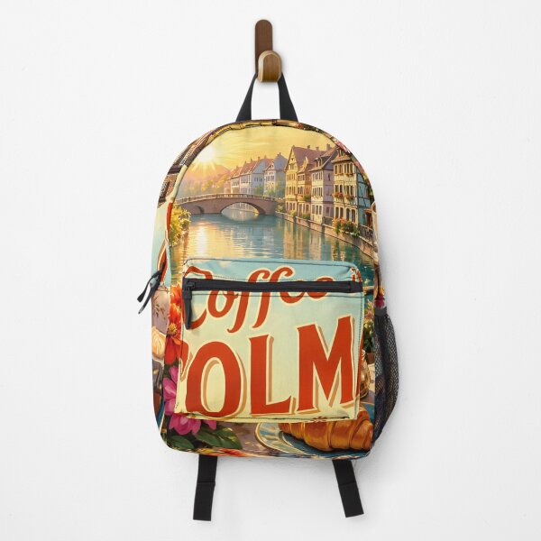 Item preview, Coffee in Colmar, France: scenic-Style Painterly Scenic Travel Poster designed and sold by LSVart.