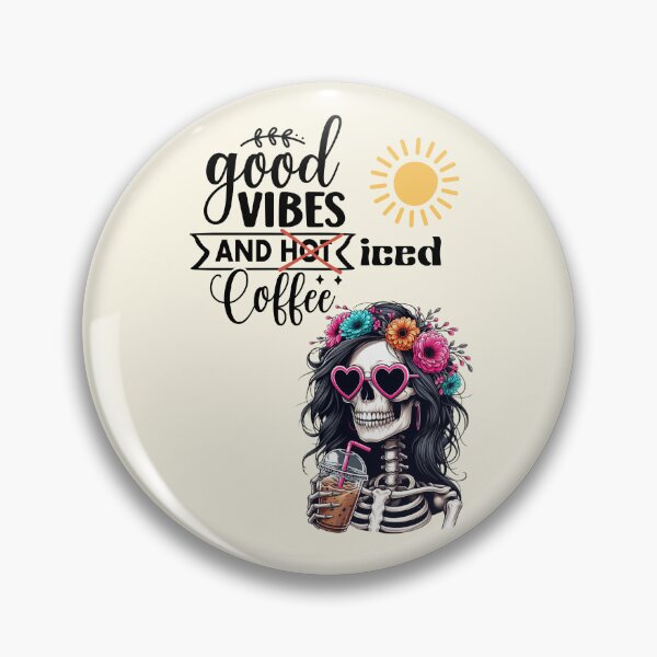 Item preview, Halloween 2026 Good Vibes & Iced Coffee Skeleton | Cute Boho Floral Skeleton Design designed and sold by Coolparrotgirl.