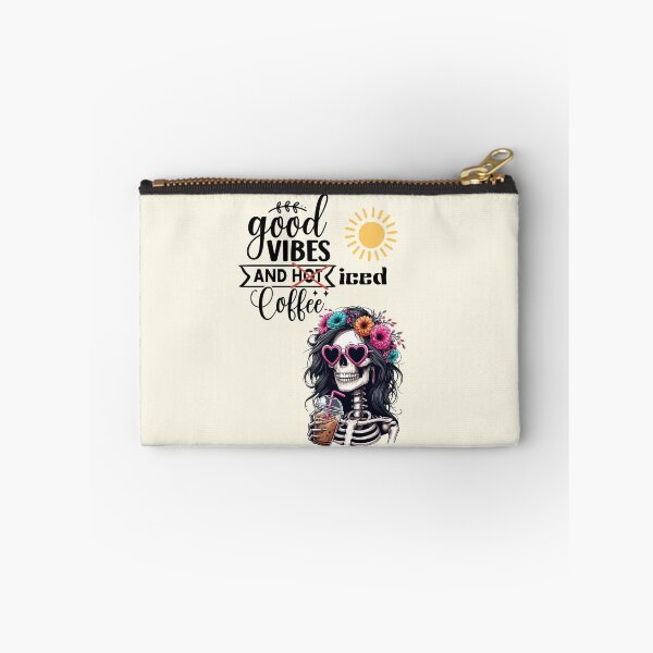 Item preview, Halloween 2026 Good Vibes & Iced Coffee Skeleton | Cute Boho Floral Skeleton Design designed and sold by Coolparrotgirl.