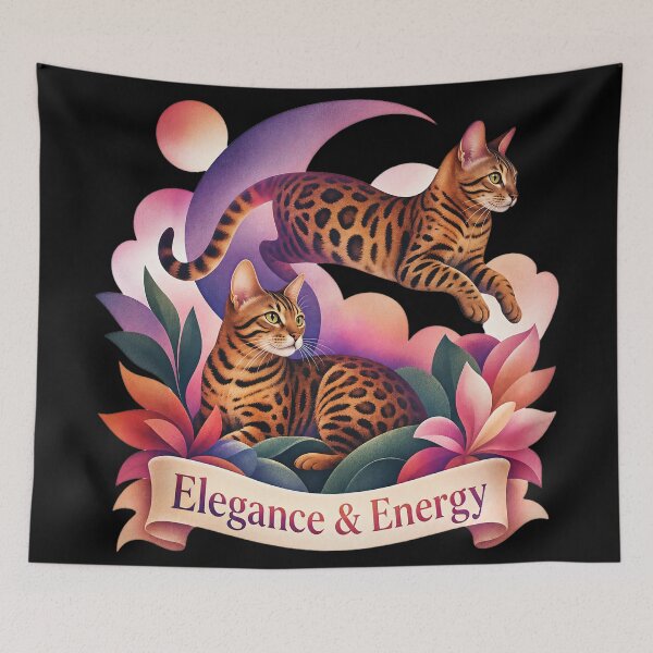 Item preview, Elegance & Energy – Aesthetic Bengal Cat Art designed and sold by Bengoer18.