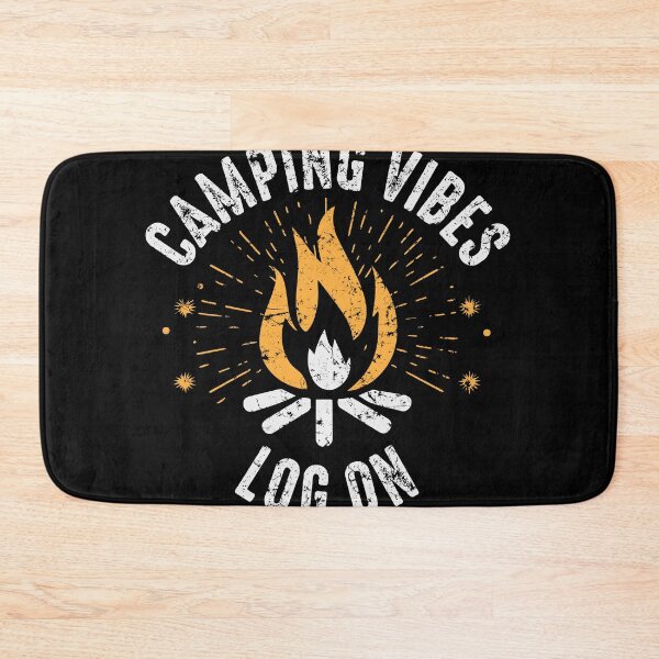 Item preview, Camping Vibes Log On Graphic | Rustic Outdoor Adventure Campfire Design designed and sold by SimpleVibeStudios.