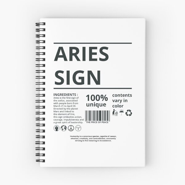Item preview, List of ingredients for the Aries zodiac sign designed and sold by Shoupay.