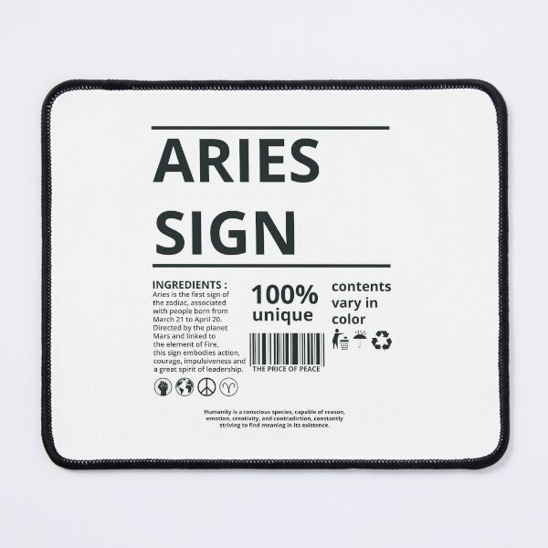Item preview, List of ingredients for the Aries zodiac sign designed and sold by Shoupay.