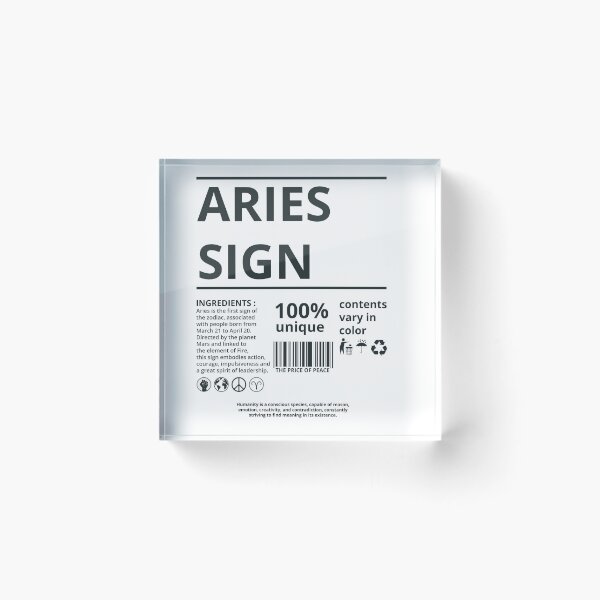 Item preview, List of ingredients for the Aries zodiac sign designed and sold by Shoupay.