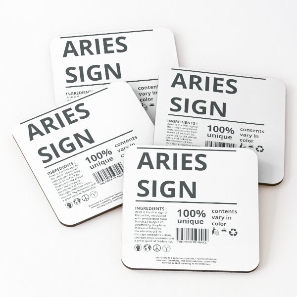 Item preview, List of ingredients for the Aries zodiac sign designed and sold by Shoupay.