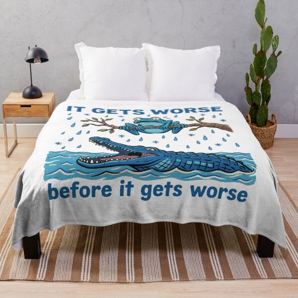Item preview, It Gets Worse Before It Gets Worse Frog Alligator Pessimism Humor designed and sold by Doodleoub.