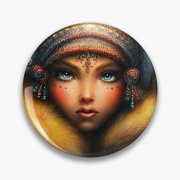 Item preview, Exquisite Portrait of a Mystical Woman in Feathers designed and sold by Artessie.