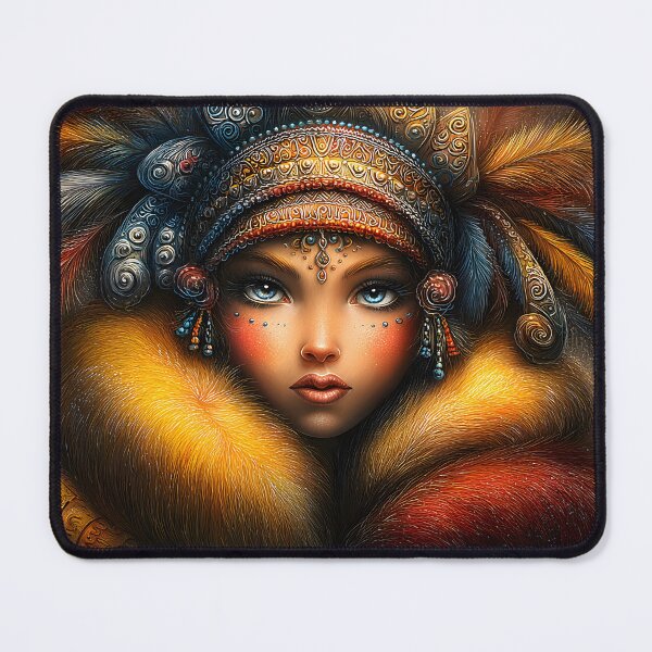 Item preview, Exquisite Portrait of a Mystical Woman in Feathers designed and sold by Artessie.