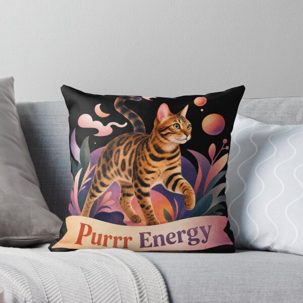 Aperçu de l'œuvre Purrr Energy – Chat du Bengale d'art populaire mystique créée et vendue par Bengoer18.