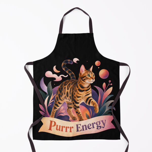 Item preview, Purrr Energy – Mystical Folk Art Bengal Cat designed and sold by Bengoer18.