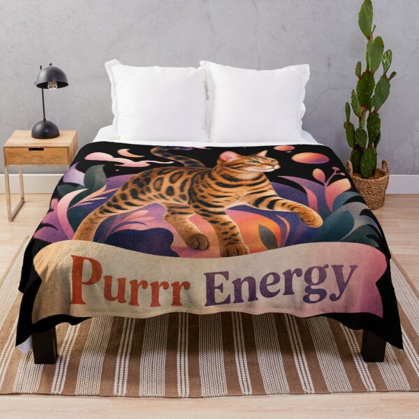 Item preview, Purrr Energy – Mystical Folk Art Bengal Cat designed and sold by Bengoer18.