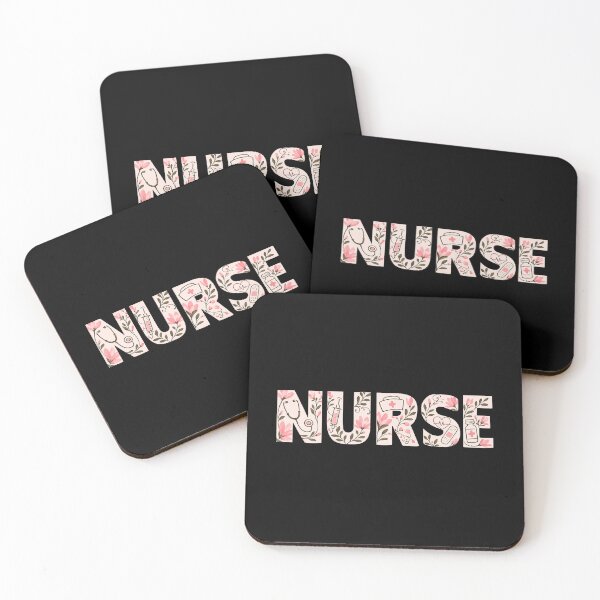 Item preview, NURSE floral typography designed and sold by YNELENT.
